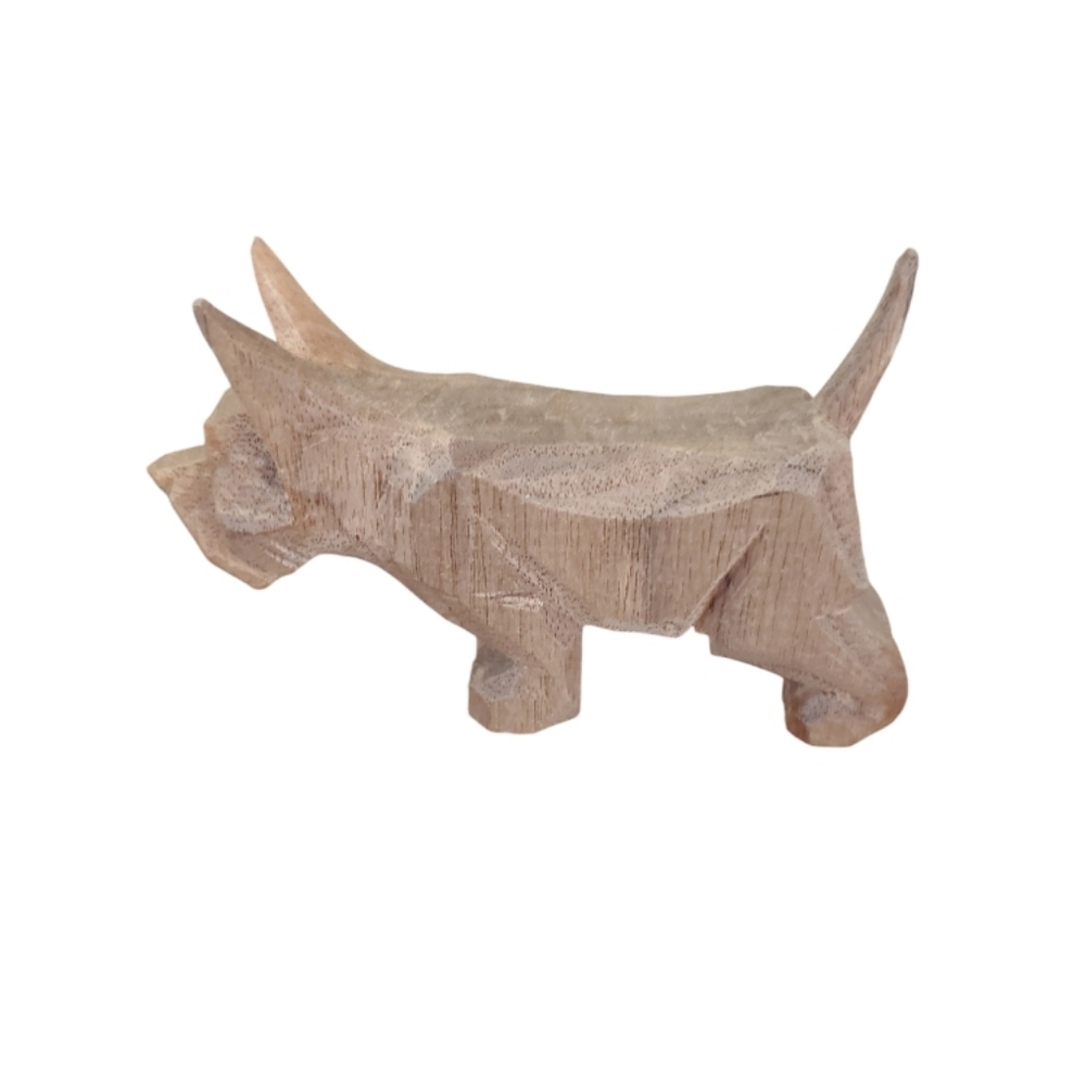 Primitive Wood Scottish Terrier Handcraved Detailed Set Of 3 MCM ~ Pre-Owned - Picture 9 of 16